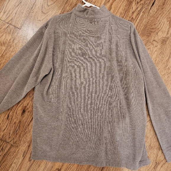 Chaps Mens Large Pull Over Mock Sweater Light Brown Quarter Zip - Picture 4 of 4